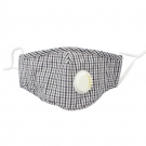 藍星灰格耳戴式帶閥成人棉布口罩 藍星灰格耳戴式帶閥成人棉布口罩