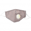 藍星紅格耳戴式帶閥成人棉布口罩 藍星紅格耳戴式帶閥成人棉布口罩