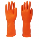 廣州雙一雙色加厚工業乳膠手套耐酸堿手套橘色