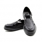 希滿YS-715黑色壓花牛皮透氣防砸安全涼鞋