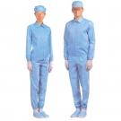 嘉柏利通F-2212藍(lán)色翻領(lǐng)拉鏈?zhǔn)椒煮w潔凈服