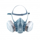 朝美7502A+P2001頭戴式硅膠雙濾盒半面罩防毒面具
