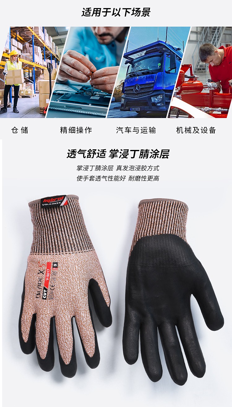 賽立特V-5017丁腈涂層5級防割手套圖片3