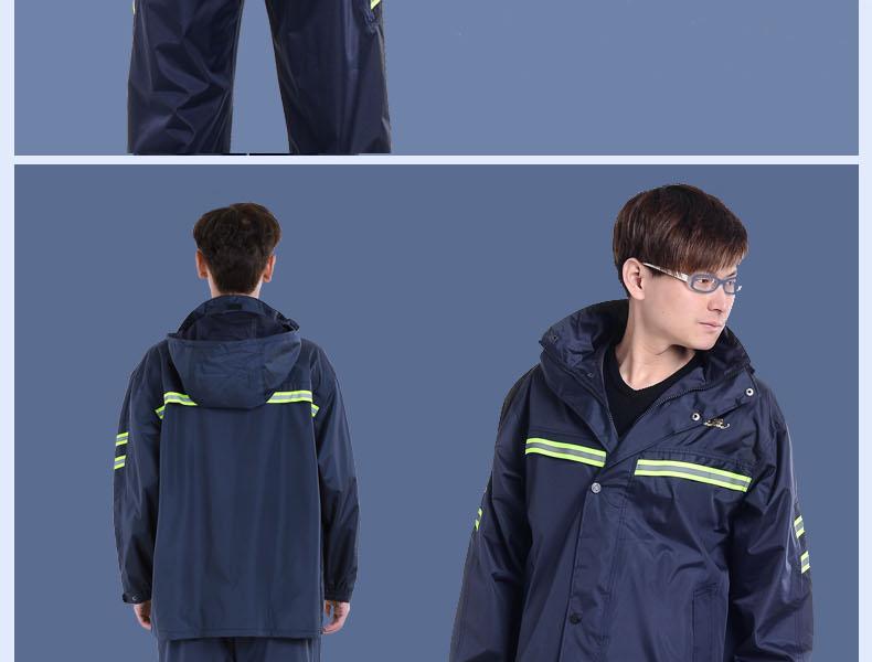 天堂T071B帶反光條雙層套裝分體透氣雨衣圖片19