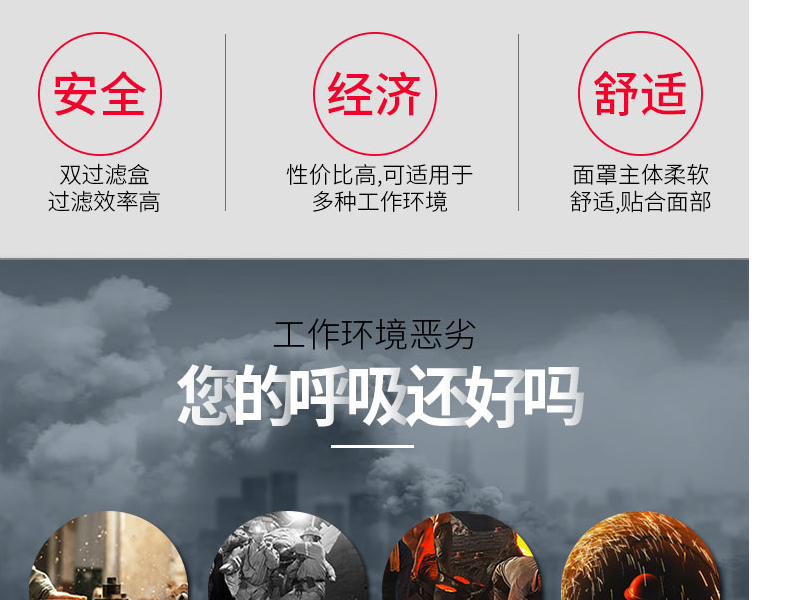 思創ST-M60G-1B硅膠半面罩防毒面具圖片2