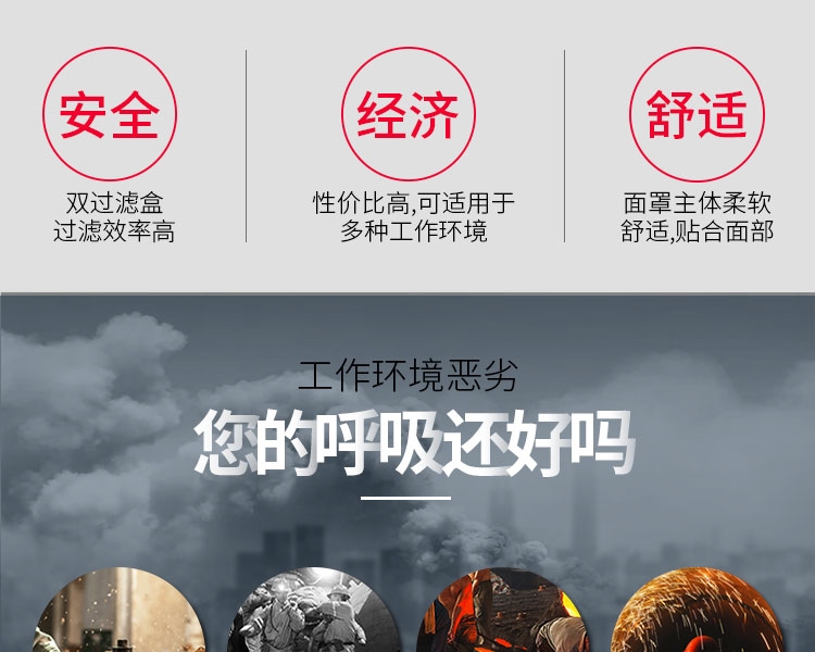 思創ST-M60G-3硅膠半面罩防毒面具圖片3