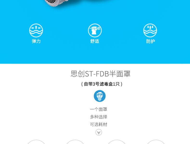 思創(chuàng)ST-FDB橡膠半面罩防毒面具圖片2