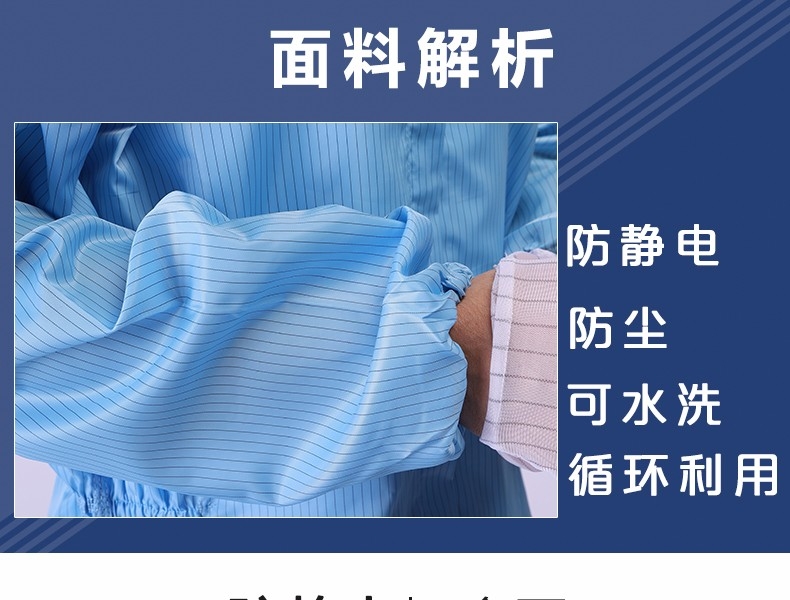 君御1893藍色連體無塵防靜電服圖片5