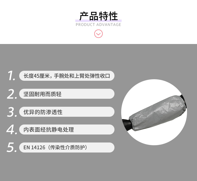 Dupont杜邦Tychem6000套袖TF500S GY套袖圖片2