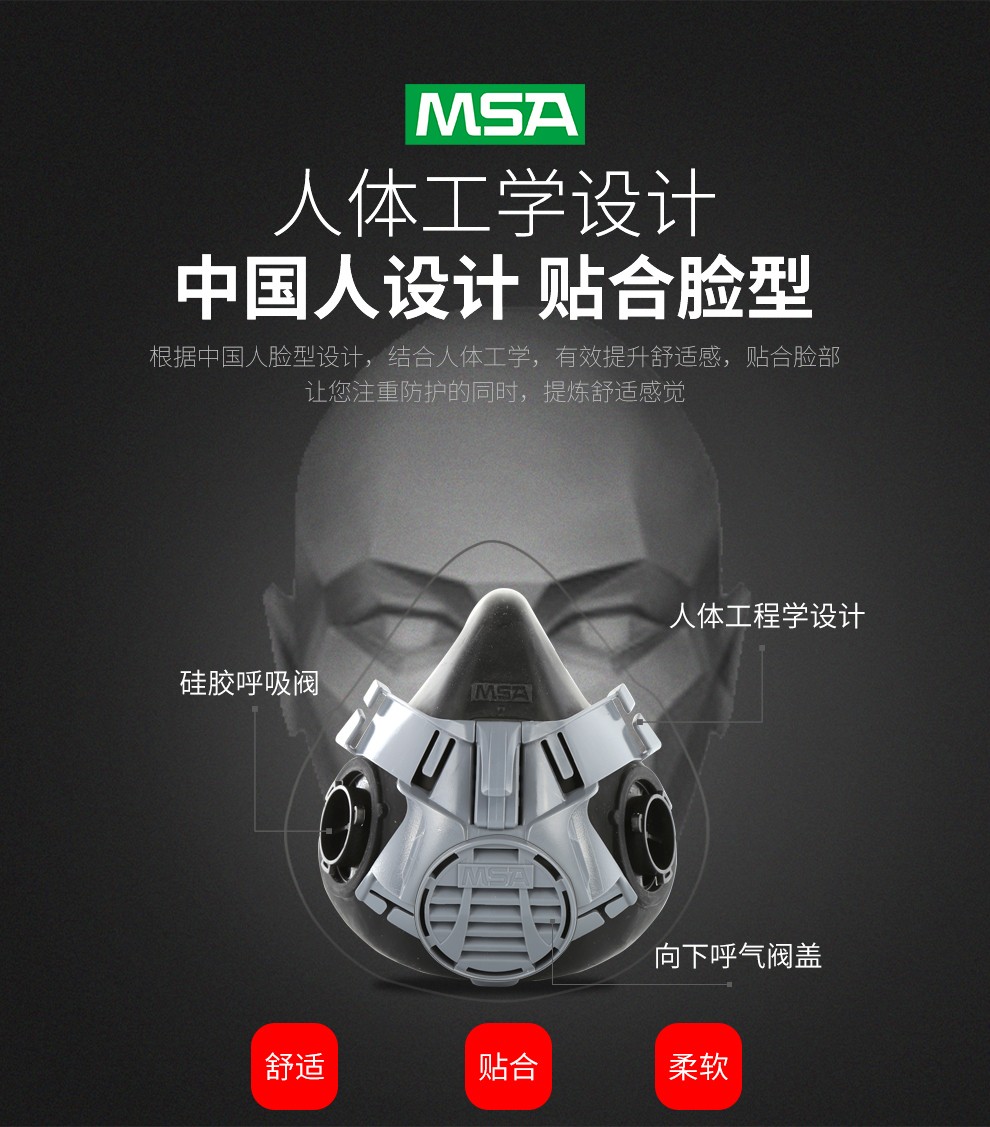 梅思安10146377Advantage420半面罩呼吸器(老編號10102273) 小號防毒面具圖片7
