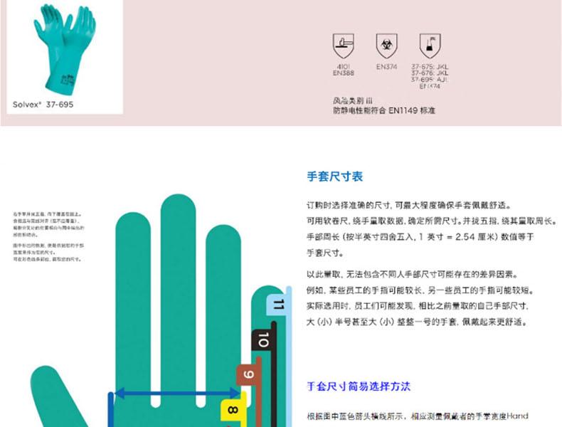 Ansell安思爾37-675AlphaTec Solvex丁腈手套圖片2