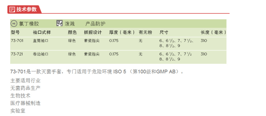 Ansell安思爾73-721DermaShield氯丁橡膠手套圖片2