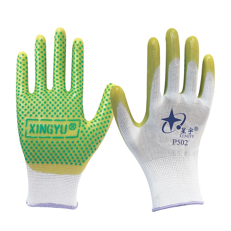 星宇P502尼龍點珠PVC勞保手套圖片4