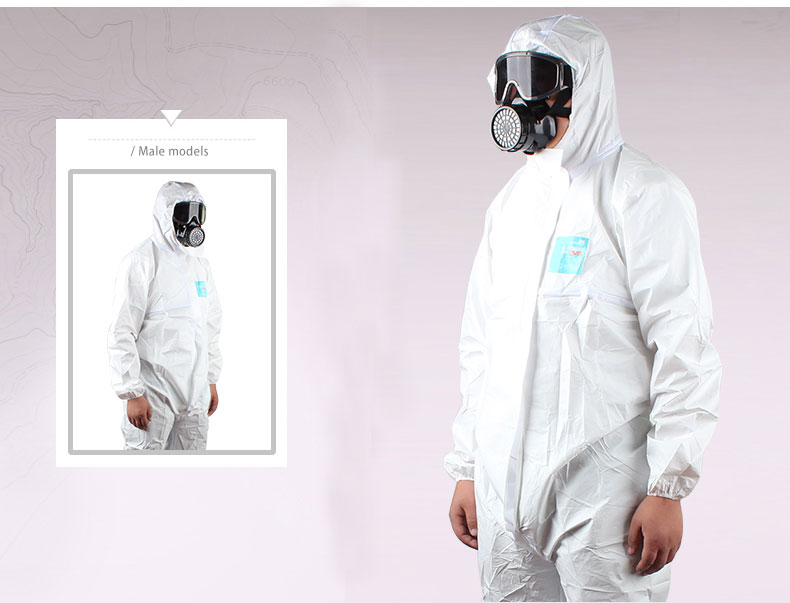 微護佳WH20-T-99-111-02MG2000白色增強型(膠條)連體防護服 圖片1