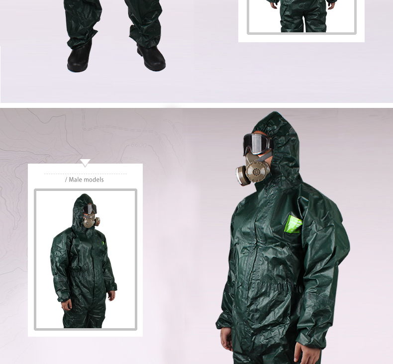 微護佳MC4000GR40-T-99-111-03綠色雙袖連體防護服圖片13