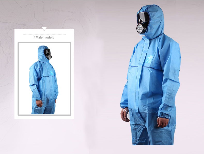 微護佳MG1500BL15-B-99-157-02淺藍色增強型有帽連體防護服圖片1