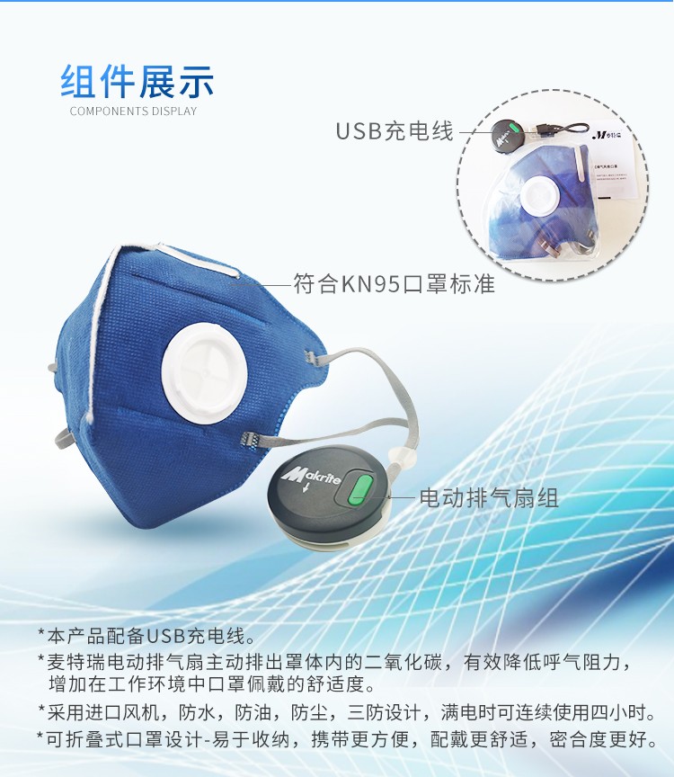 Makrite麥特瑞880DV+KN95排氣風扇防塵口罩圖3