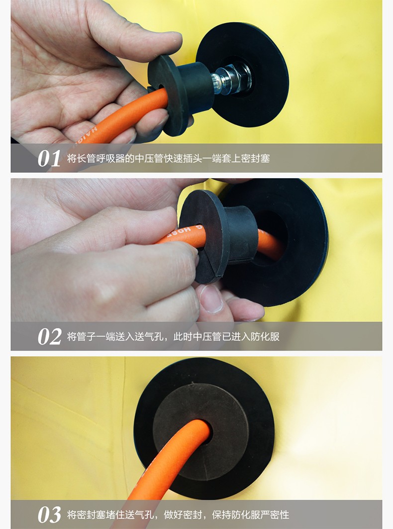 海固定制款！內(nèi)置外接 內(nèi)置插孔防化服圖片3