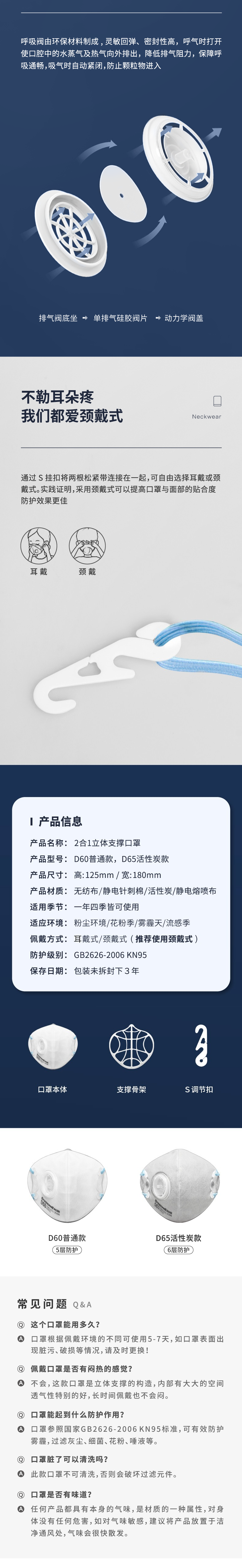 松研D60罩杯式帶閥KN95防塵口罩圖片2