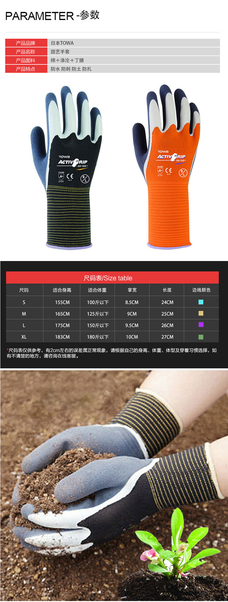 TOWA SH325橡膠涂層耐油防滑勞保手套圖片3