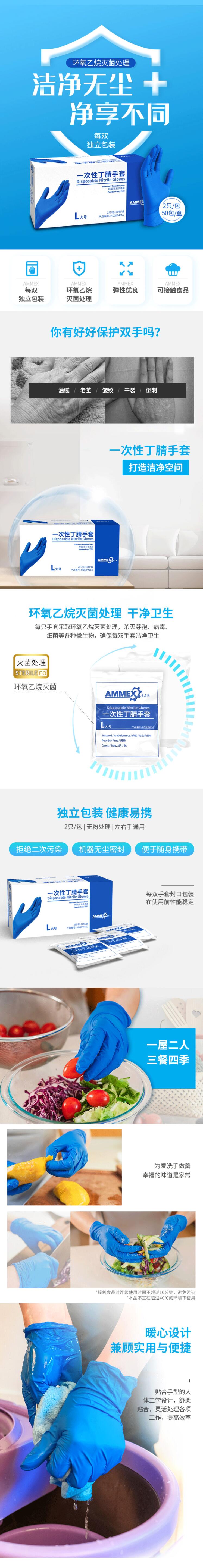 愛(ài)馬斯HDSIP4450滅菌一次性丁腈手套圖片1