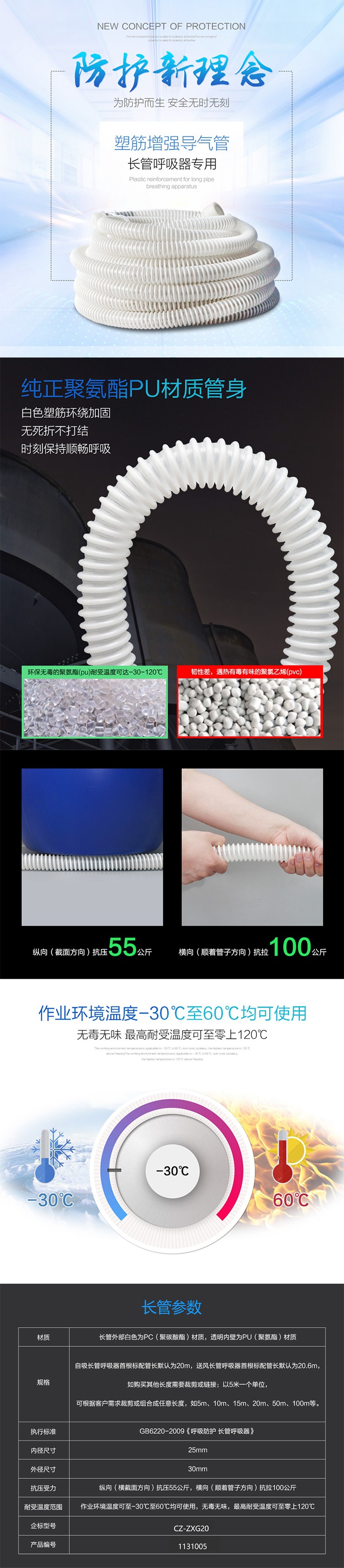 海固CZ-ZXG20長管呼吸器塑筋增強管圖片