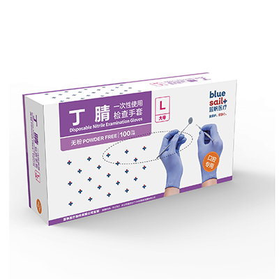 藍(lán)帆醫(yī)療一次性紫色無粉丁腈手套圖片