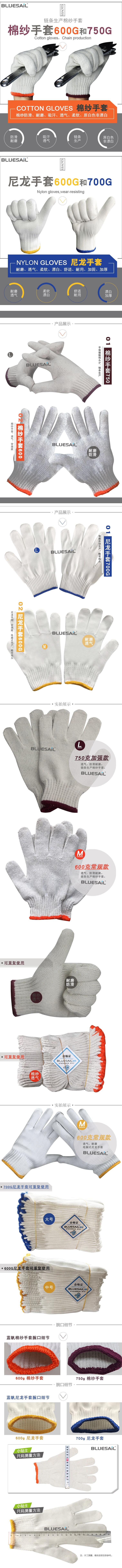 藍帆醫療LB750耐磨防滑勞保手套圖片