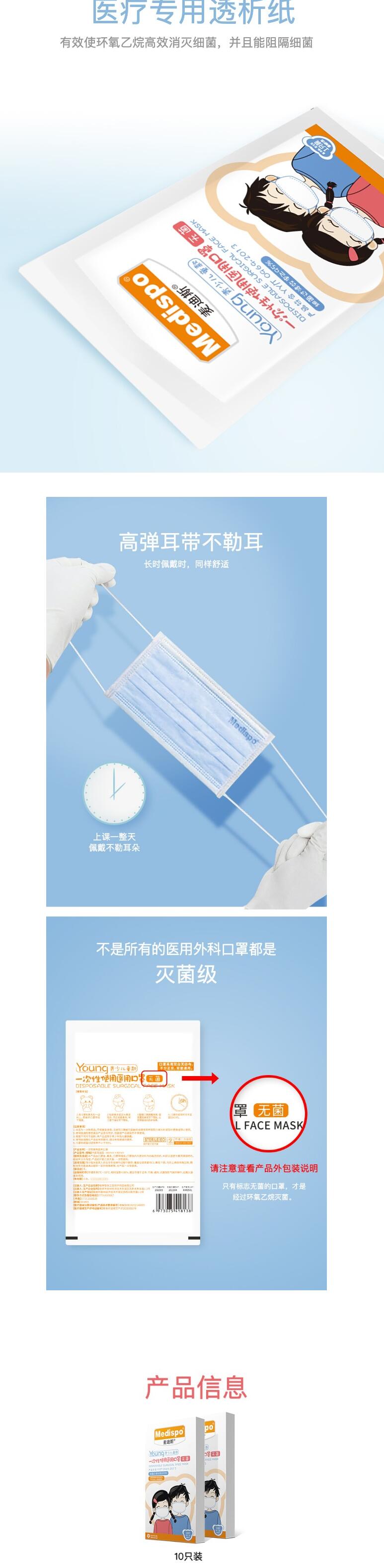 麥迪斯一次性醫用無菌兒童口罩圖片