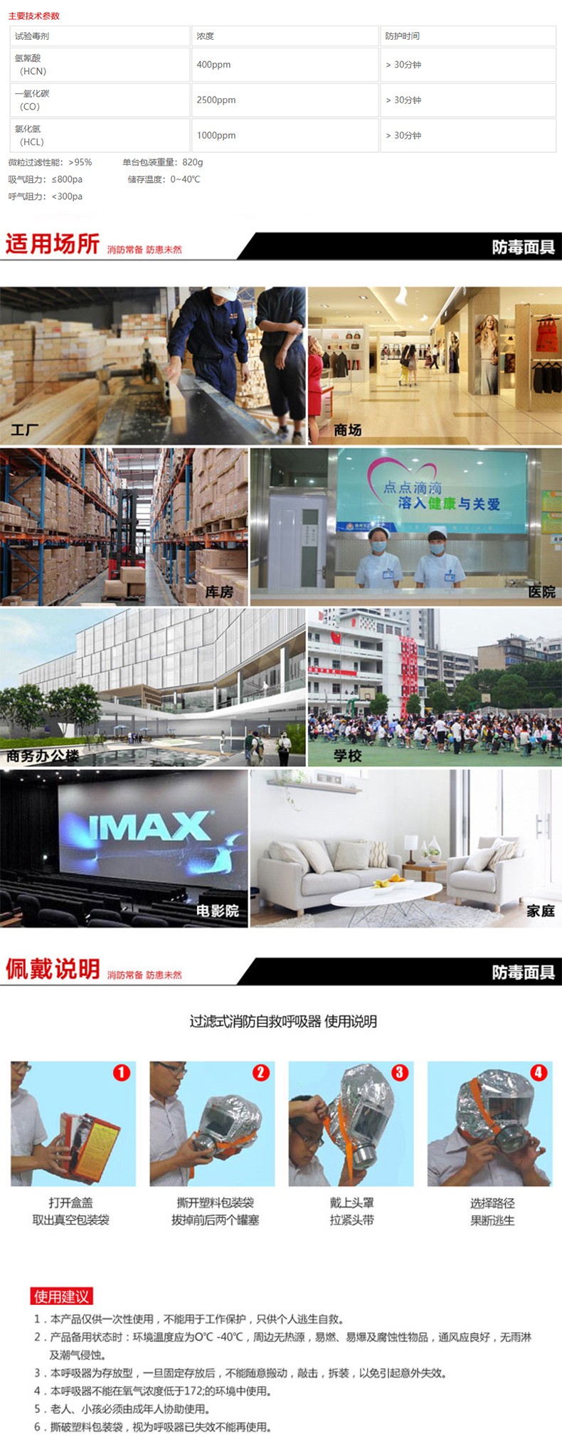 友安科技TZL30防煙面具火災(zāi)逃生面具圖片2