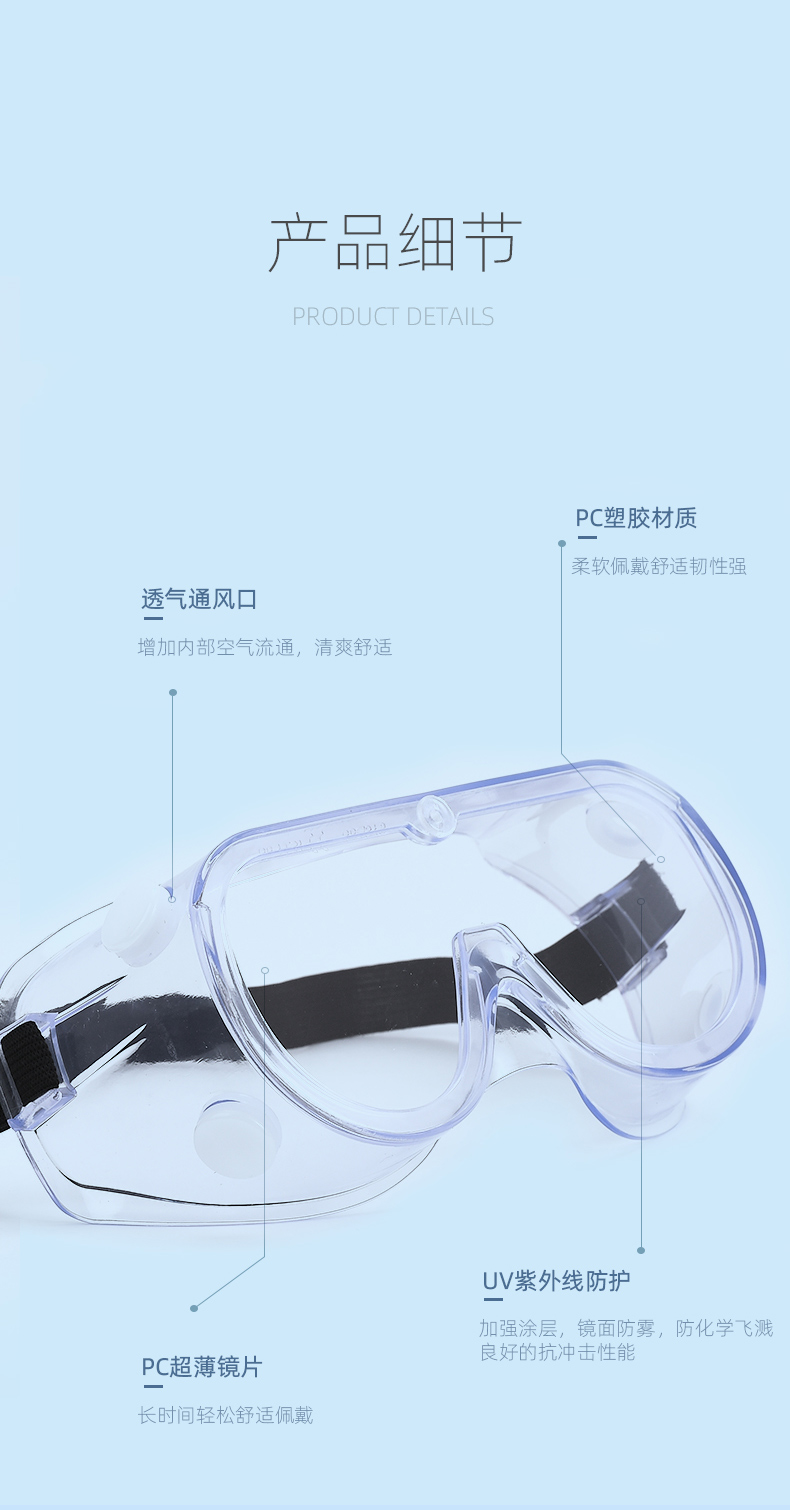 瑞氪維爾RW6103防霧防刮擦護目鏡圖片3