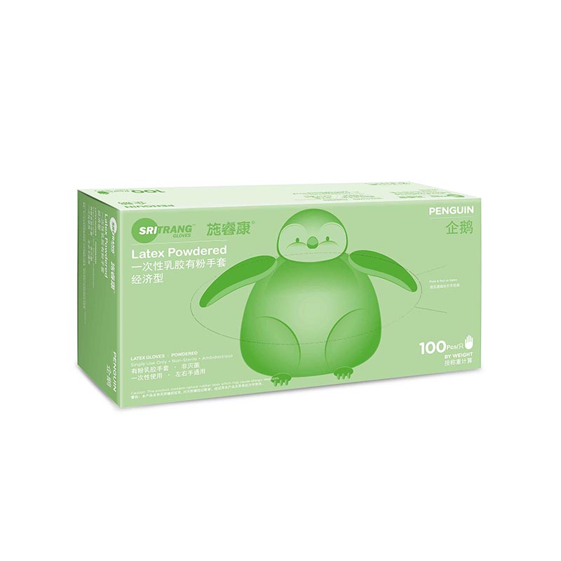 施睿康經濟型一次性乳膠有粉手套圖片