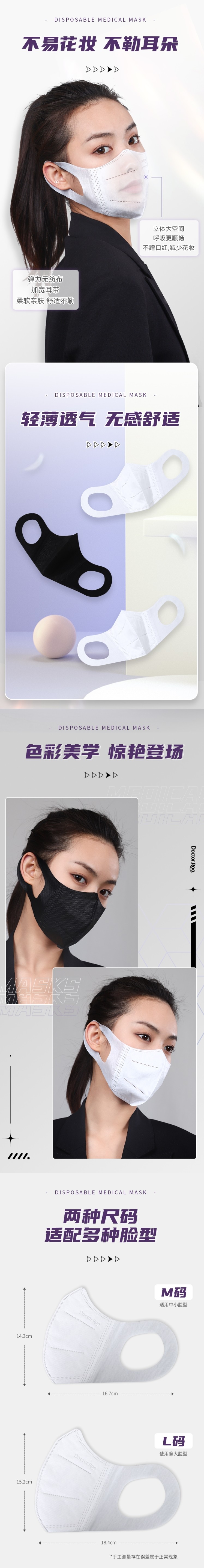 袋鼠醫生C型3d折疊立體一次性醫用口罩圖片