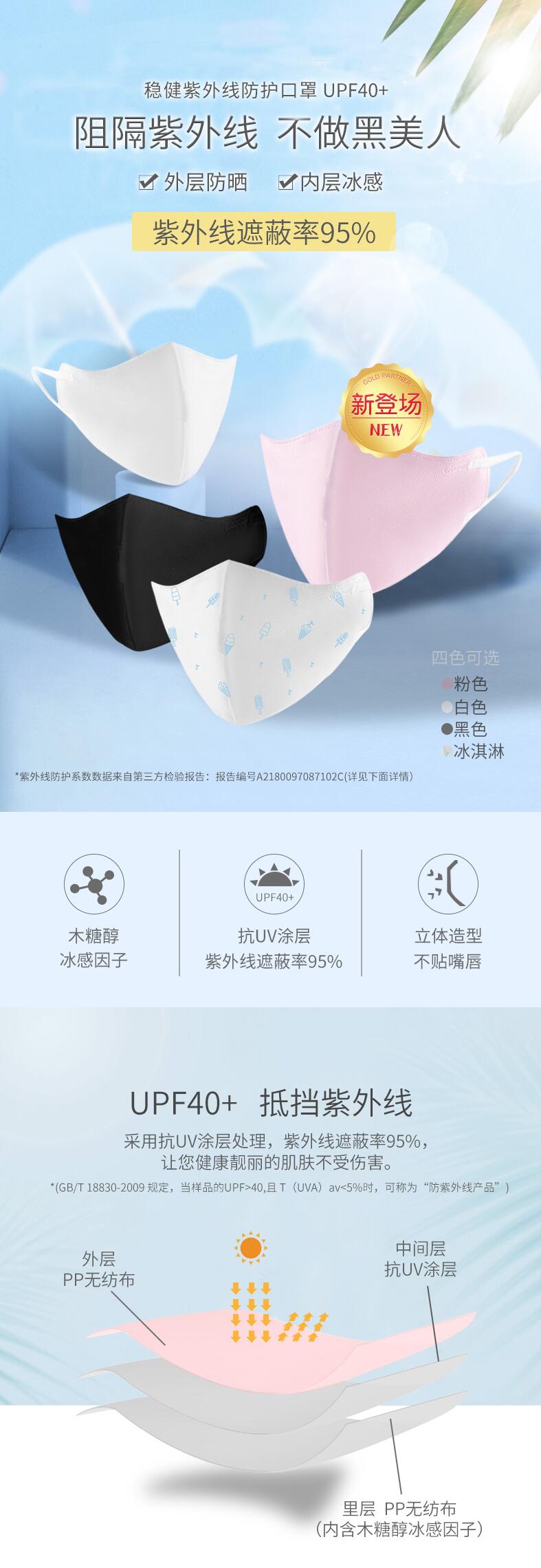 穩健604-008450一次性防曬防塵口罩圖片1