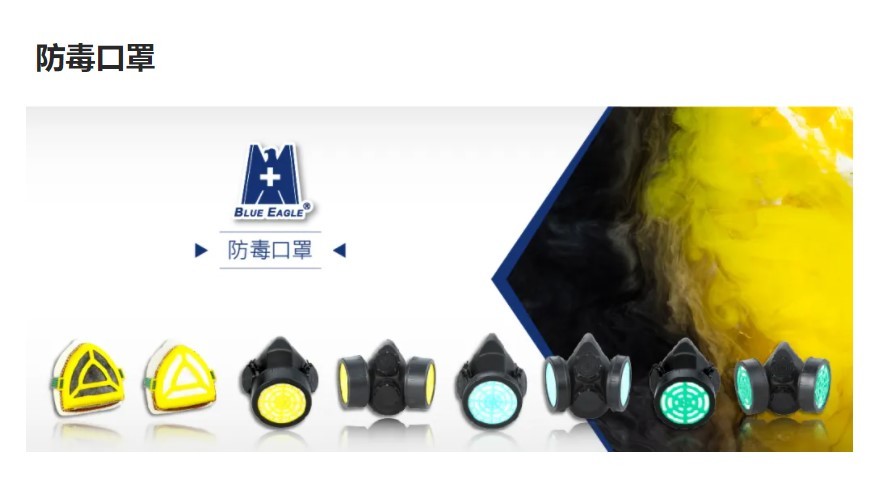 藍鷹NP306橡膠雙濾盒半面罩防毒面具圖片1