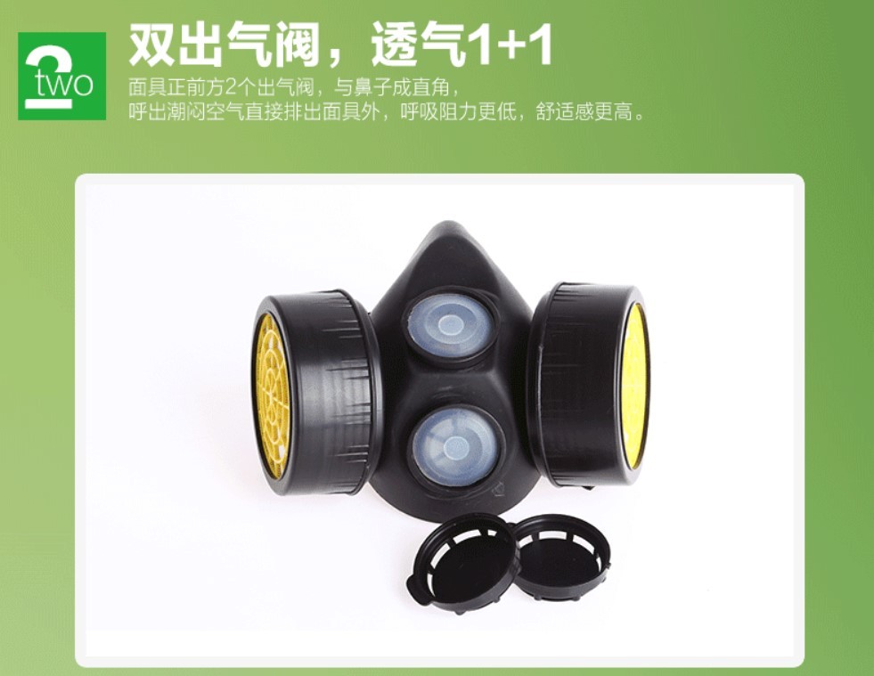 藍鷹NP306橡膠雙濾盒半面罩防毒面具圖片7
