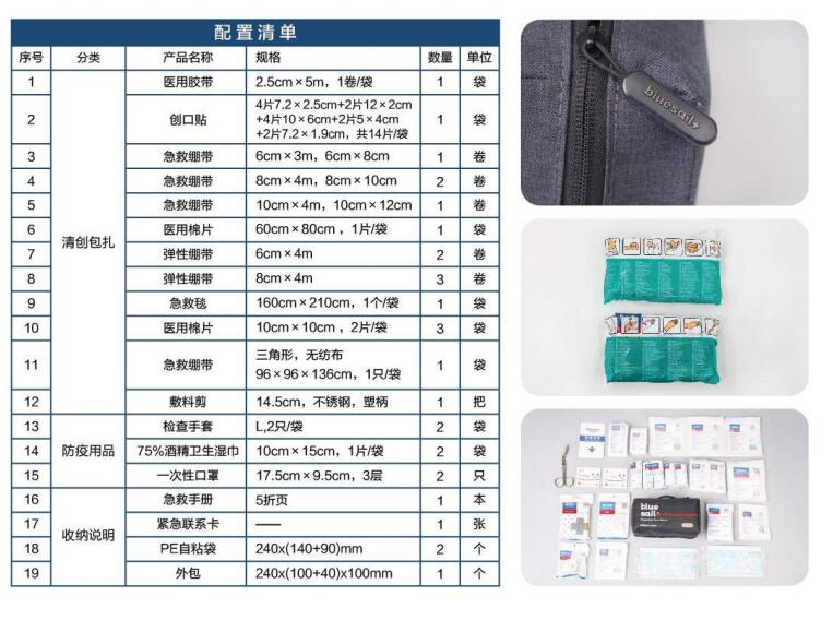 藍帆醫療CZ-B029紅色車載急救包圖片