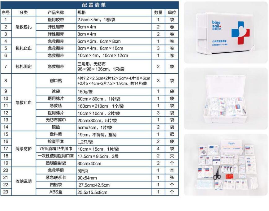 藍帆醫療CZ-A002公共交通急救箱圖片