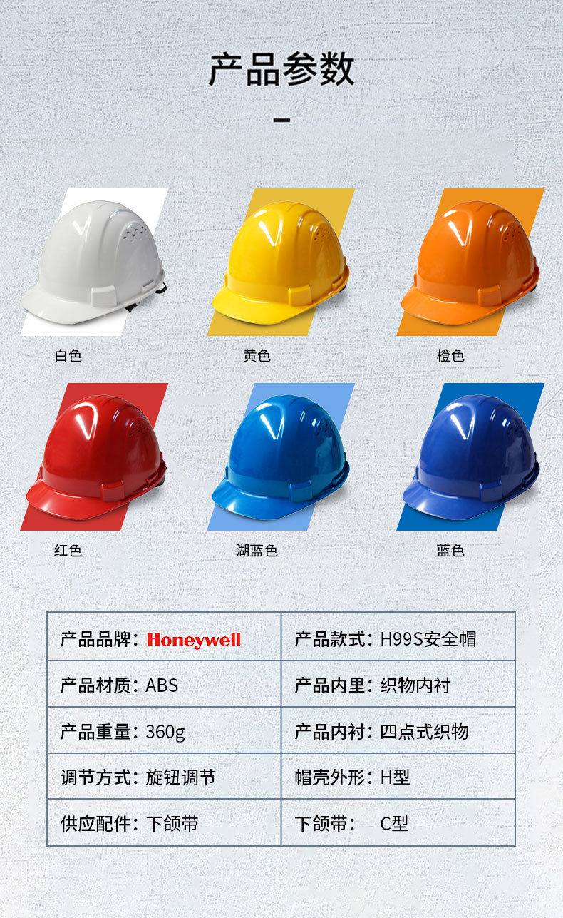 霍尼韋爾H99RA102S黃色ABS安全帽圖片3