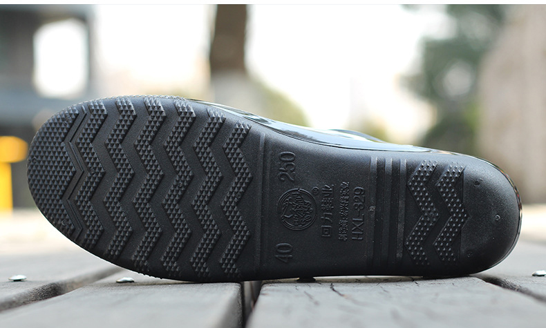 回力329黑色低幫防水防滑PVC雨鞋圖片9