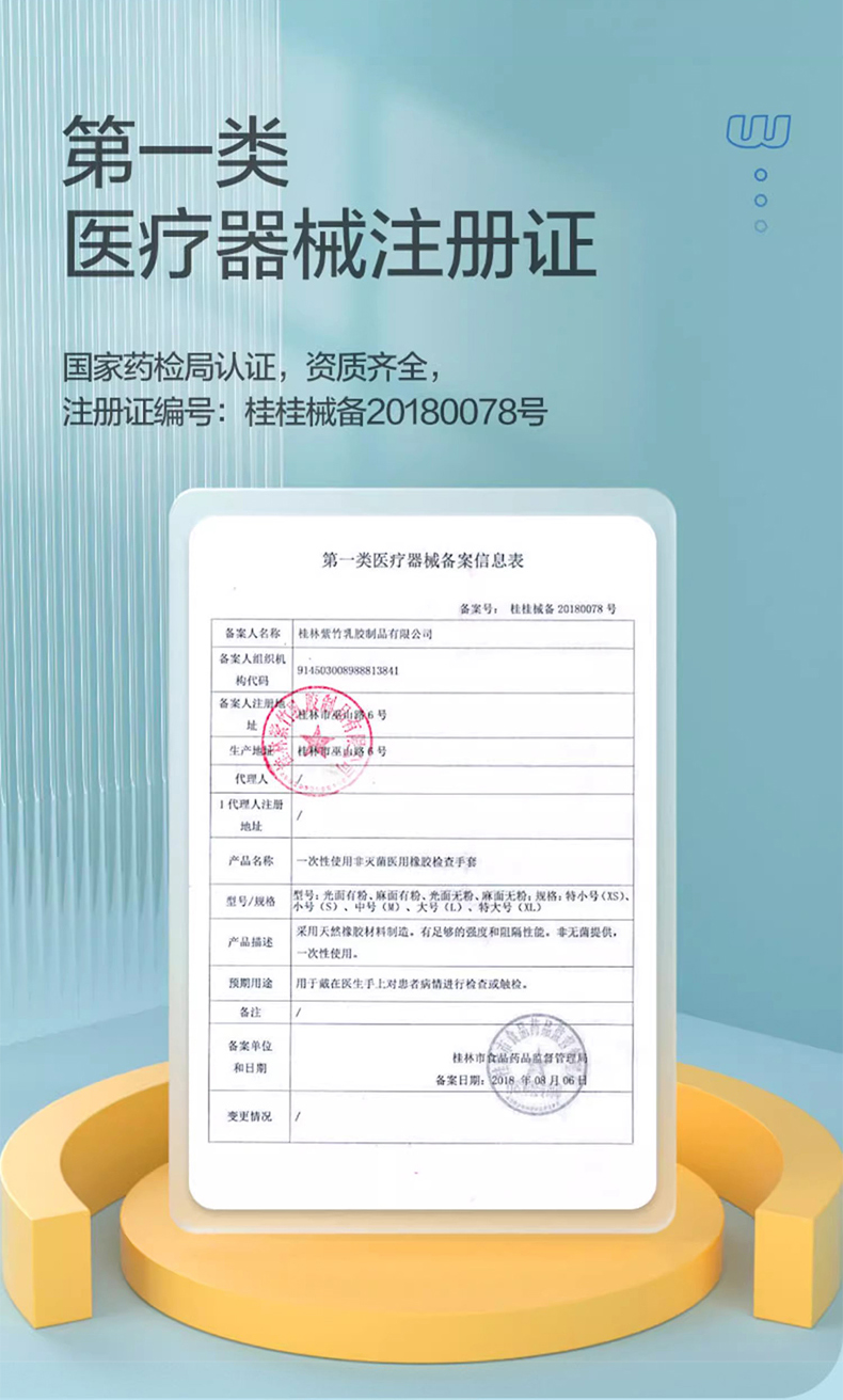 高邦604-010051一次性使用非滅菌醫用橡膠檢查手套小號S碼2