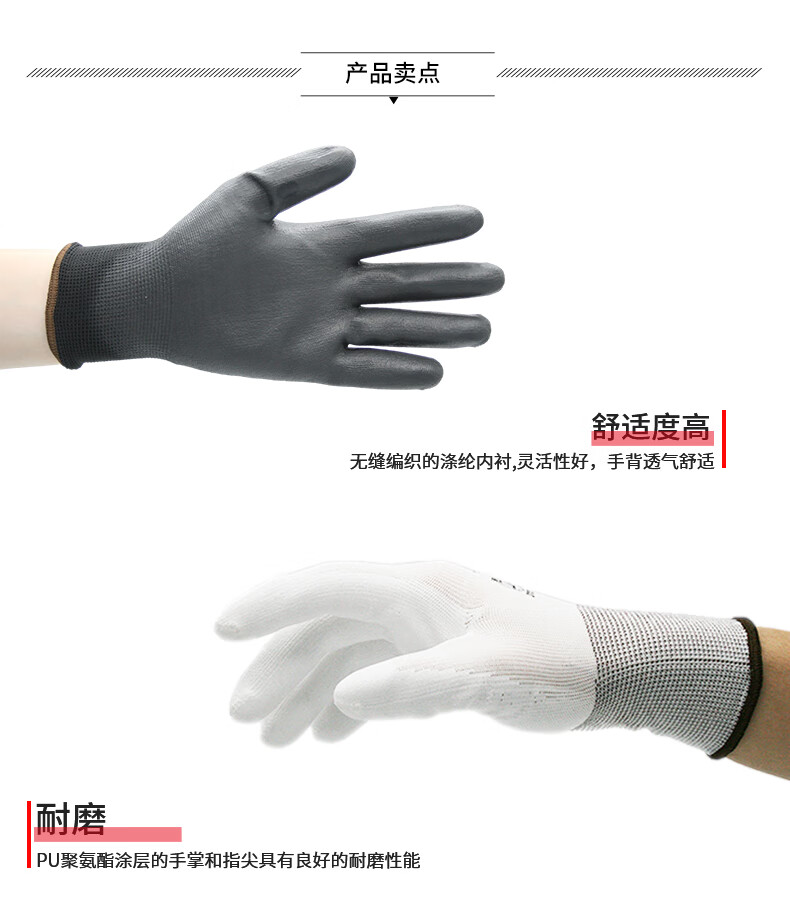 PIP 33-B105經濟款黑色PU涂層勞保手套圖片2