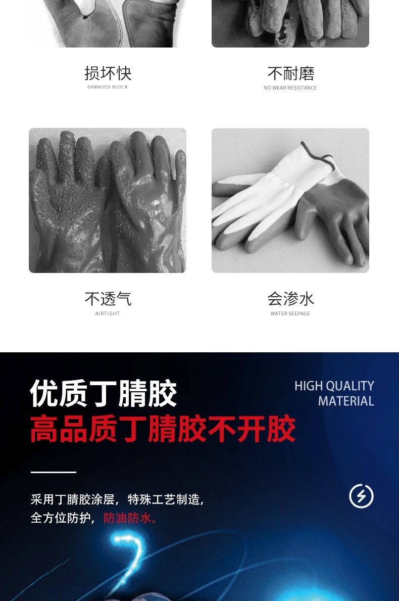 PIP 56-AS323防滑防油加絨加厚丁腈手套圖片3