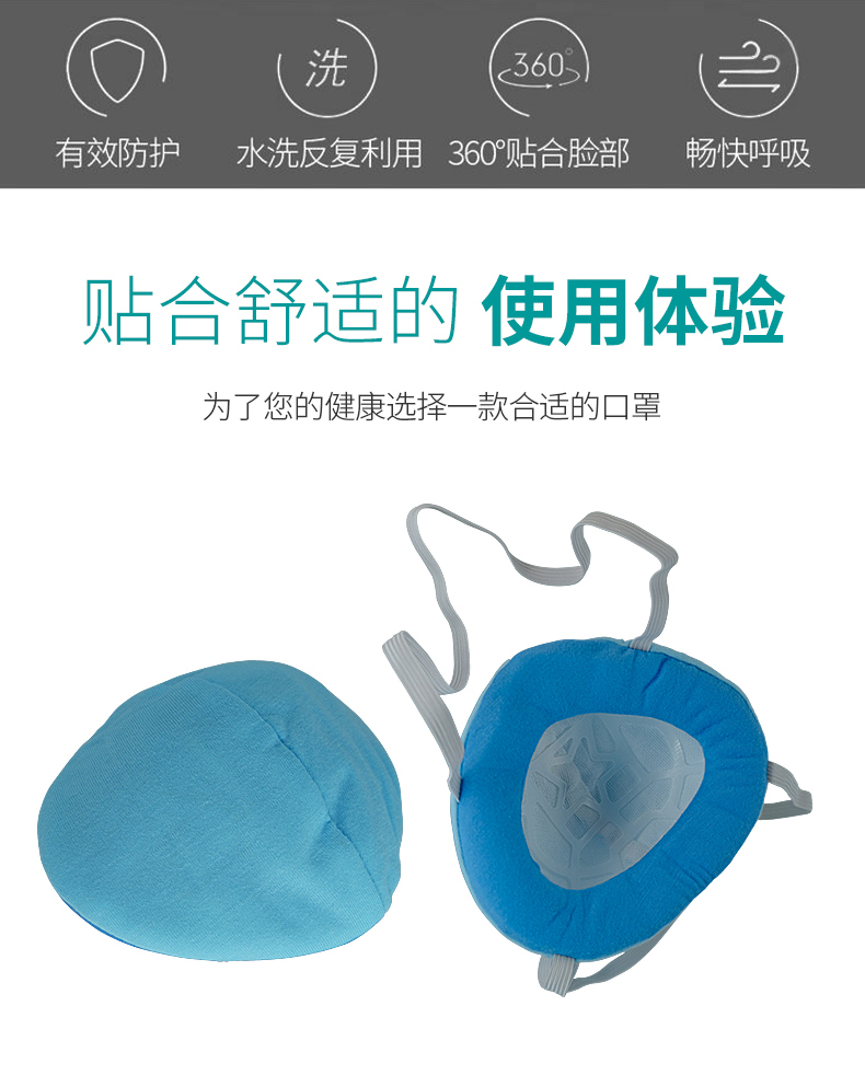 藍星SC-006頭戴式KN90全棉防塵口罩2