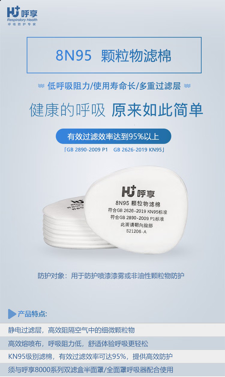 呼享8N95+ KN95顆粒物濾棉1