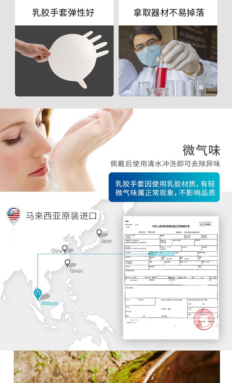 麥迪康1136C藍色無粉加強型一次性丁腈手套M圖片5