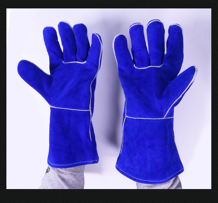 友盟AP-0160藍色牛二層皮電焊手套圖片7