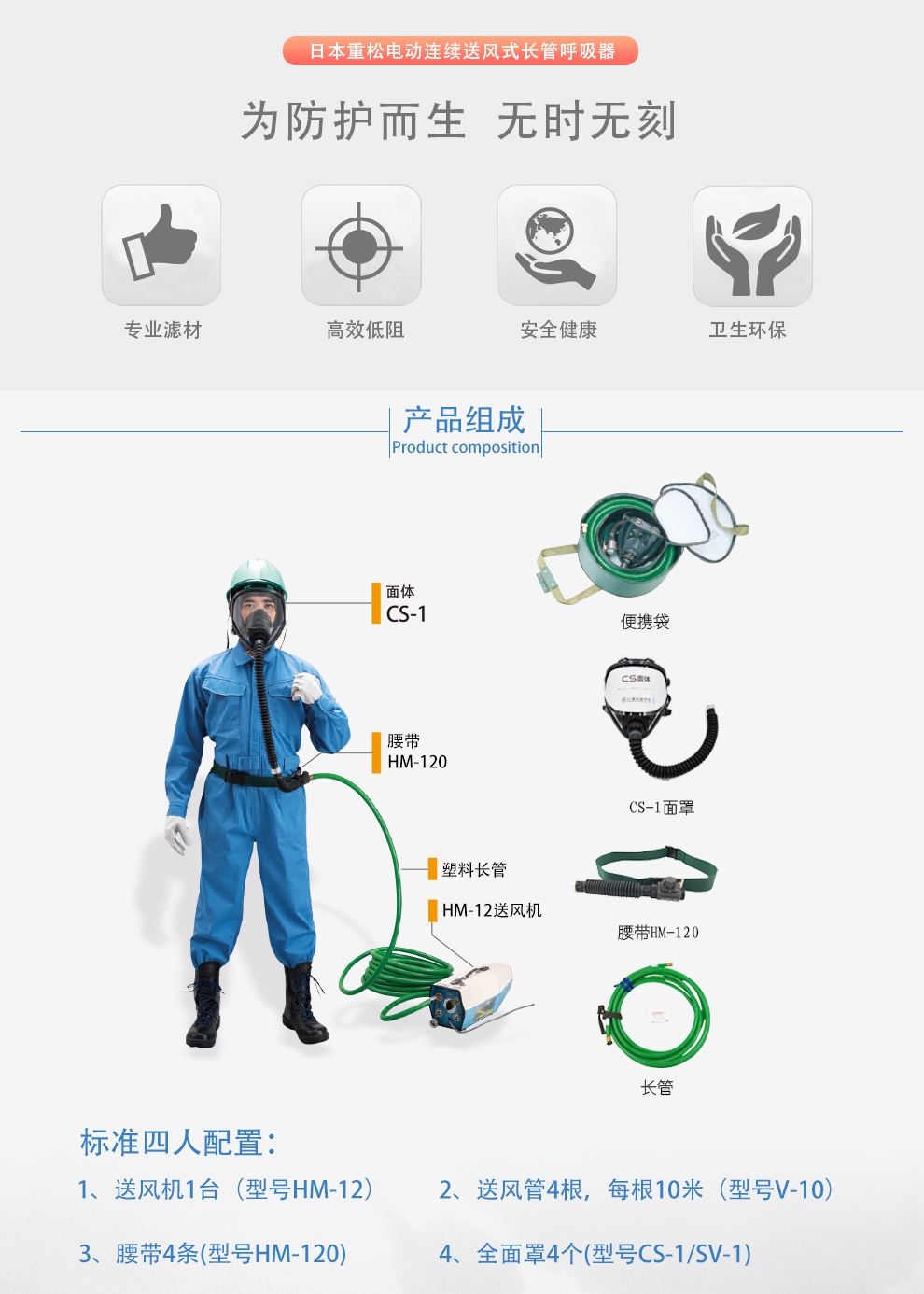 重松hm-12電動送風式長管呼吸器2