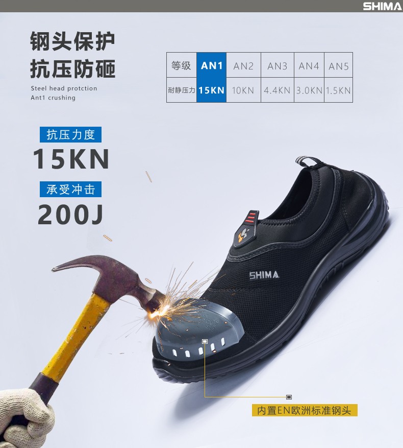 SHIMA?，?3001防砸防靜電防刺穿勞保鞋圖片3