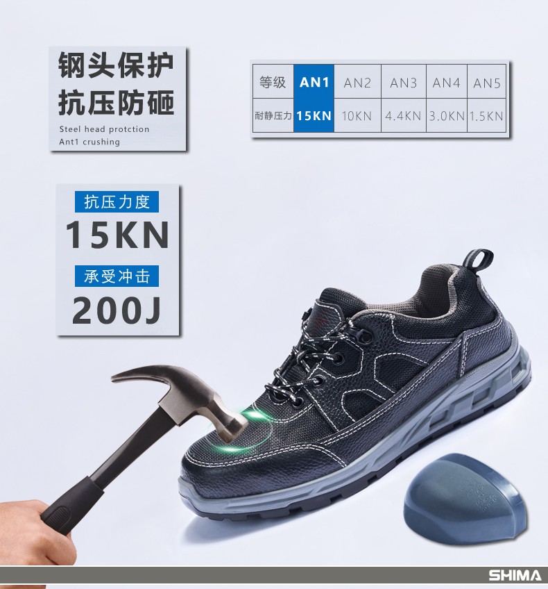 SHIMA希瑪D16001透氣防砸防滑勞保鞋圖片3